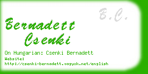 bernadett csenki business card